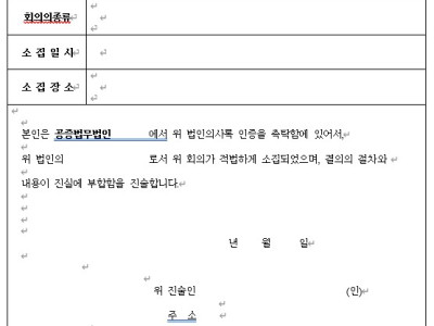 (대표이사) 진술서
