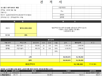 소프트웨어 개발견적서